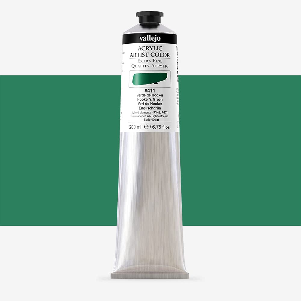 Vallejo : Artist Acrylic Paint : 200ml Tube : Hooker's Green