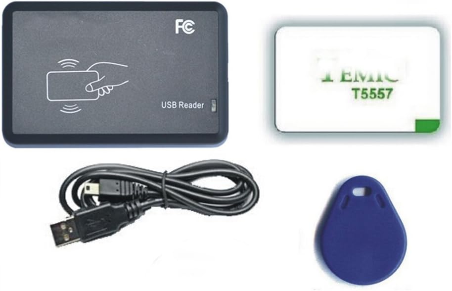 USB 125Khz RFID EM4305 T5557 Card Reader/Writer Copier/Writer programmer burner+10pcs Rewritable tags