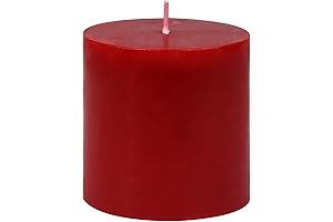 3-by-3 Flameless Red Pillar Candle