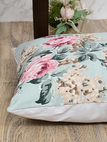 Image of Clasiko Premium Duck Cotton Decorative Throw Cushion Covers for Sofa Living Room ; Set of 5; 16x16 Inches; Floral Embrace