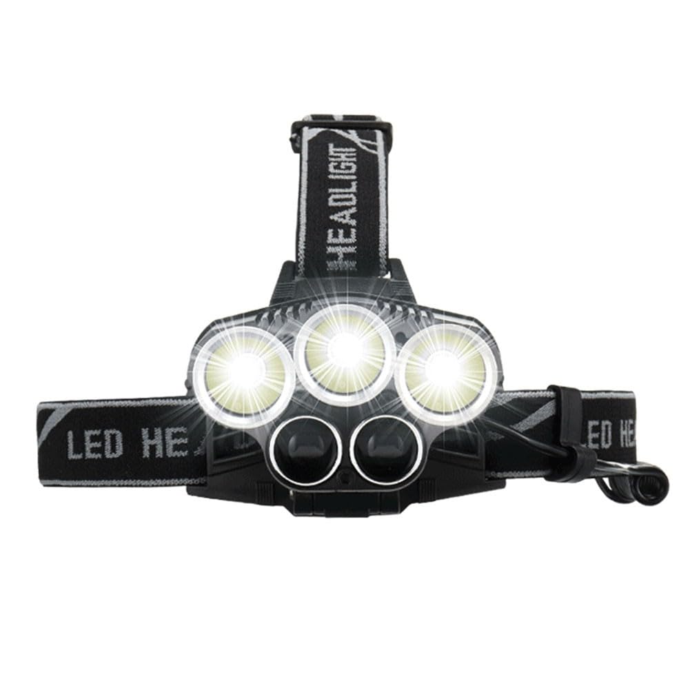 Lampada frontale a LED ricaricabile 4 modalità fascio regolabile 90° per campeggio escursionismo