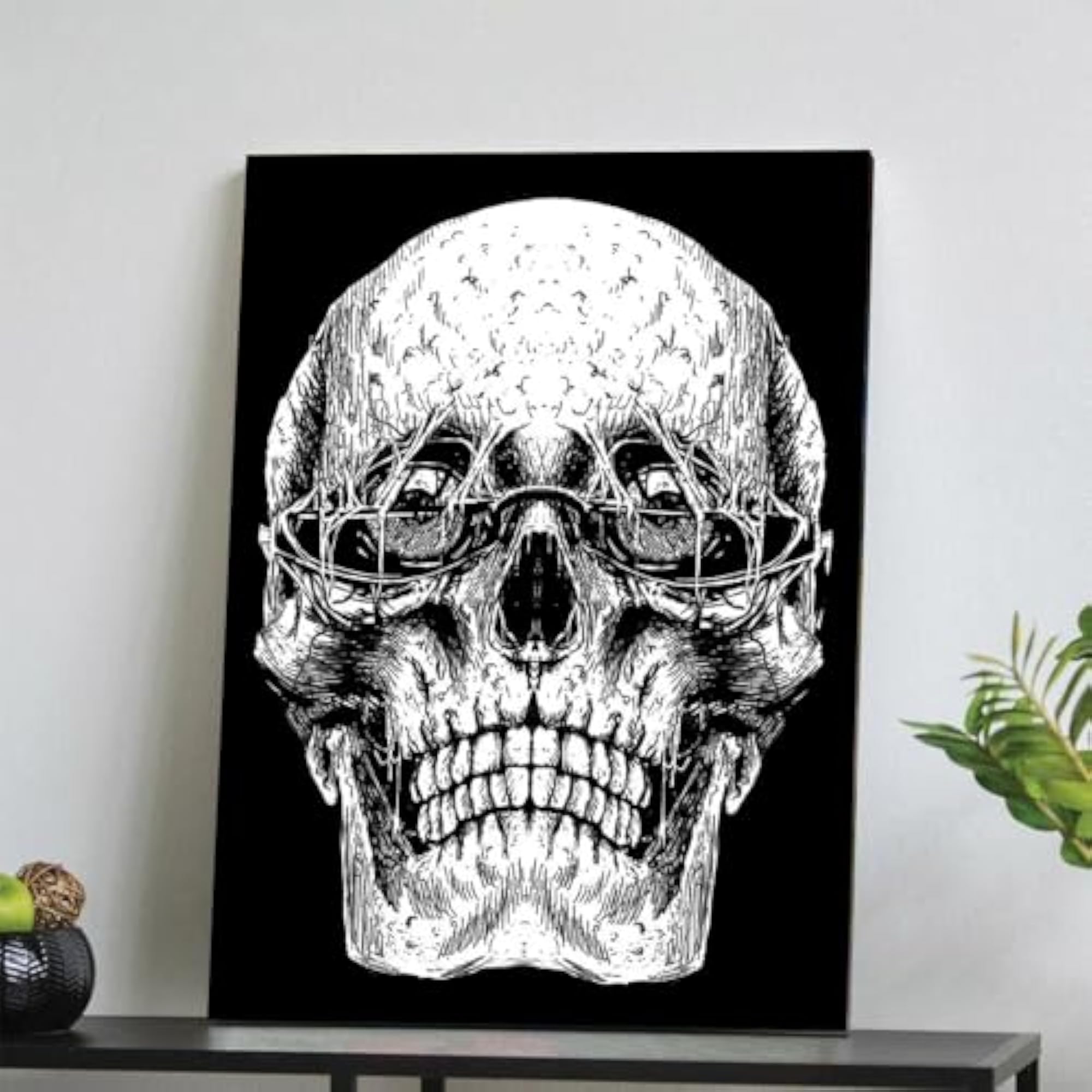 Gothic Summer Skull Printed MDF Wall Art for Home Decor