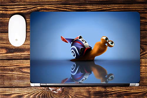 Image of BIRD'S MIND Turbo Snail Animal Printed Laptop Skin Full Wrapped Vinyl Skin Sticker Suitable for All Laptops (Free Bottom Sticker) (14 Inch)