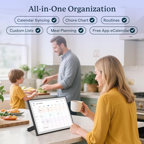 Image of Digital Calendar, Smart WiFi Electronic Calendar&Chore Chart, IPS Touch Screen HD Display for Family Schedules, Share Moments Instantly from Anywhere (Black, 10.1)