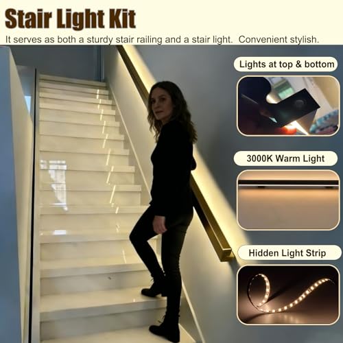 Rampe d'escalier LED avec détecteur de mouvement pour marches extérieures - 4