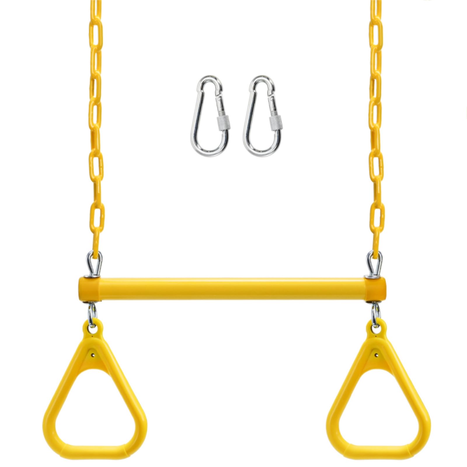 Covzoe Trapezio Swing Bar Anelli, 43,2 cm, catene rivestite in plastica resistente, set catena con bloccaggio, trapezio scimmia bar accessori per casa palestra, allenamento della forza, fitness