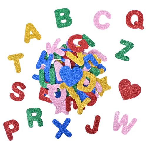 140 Stück Glitter Schaumstoff Sticker, Buchstaben Moosgummi Deko aus EVA,...