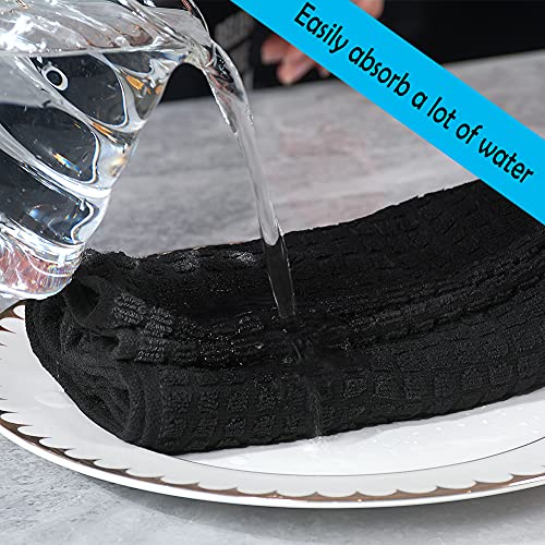 8Pack Kitchen Dish Towels ,100% Cotton Dish Cloths, Super Soft,Super Absorbent And Quick Drying Anti Odor,Very Suitable For Kitchen Cooking And Cleaning Kitchenware Washing,Drying Dishes (Black) #TOP2