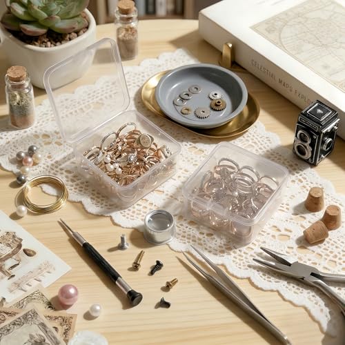 Image of 17 Pack Clear Plastic Storage Boxes with Lids,Beading Storage 3x3x1.4 Inches Square Organizer Containers for Small Parts, Crafts, Jewelry, SMT Components