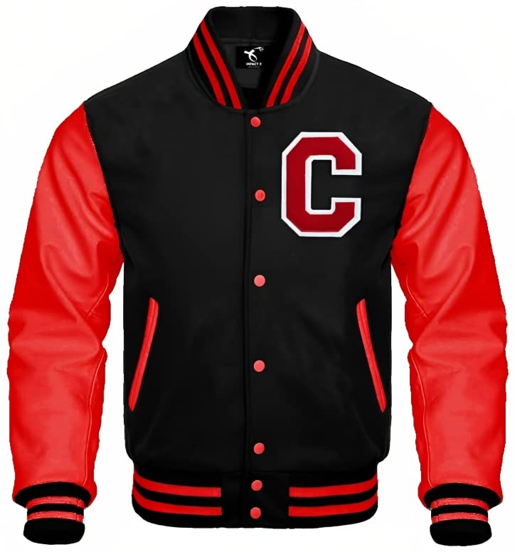 RIZING STAR Bomber Varsity Jacket Letterman Baseball Jacket School College Wool Body and Cowhide Leather Sleeves XS-4XL