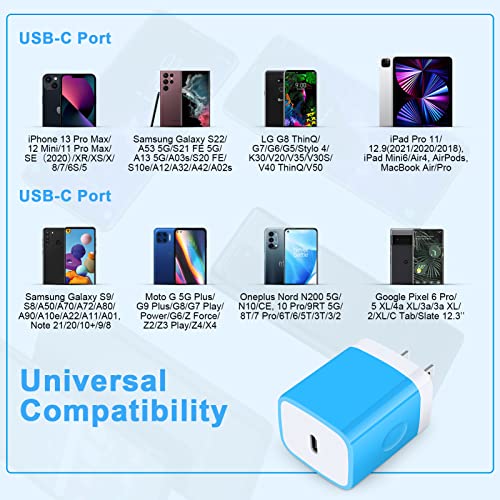 USB C Box,GiGreen 20W Fast Wall Charger Plug Power Adapter for Samsung Galaxy S24 Ultra/A15 5G/A14/A54/A13/S23/A53/A23/Z Fold 5/S21FE/A03s/A24/S22,iPhone 15 Pro Max/14/13/12/SE/11/8/X,Pixel 8 Pro/7a/6