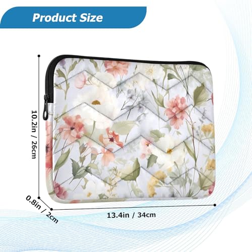 Funda para portátil 13-14 pulgadas con diseño acuarela flores miniatura 3
