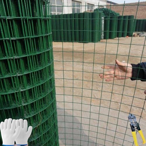 Recinzione in filo metallico saldato rivestito in PVC, rete metallica di pollo 3 x 3 cm, diametro 2 mm per giardino, recinzione domestica e progetti fai da te (1 x 20 m) – & soluzione versatile per