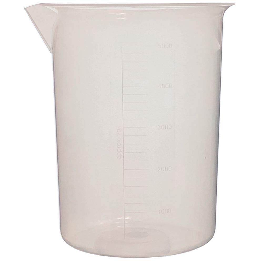 5000ml Premium Polypropylene Beakers, Euro Style, Molded Graduations, Karter Scientific (Pack of 2)