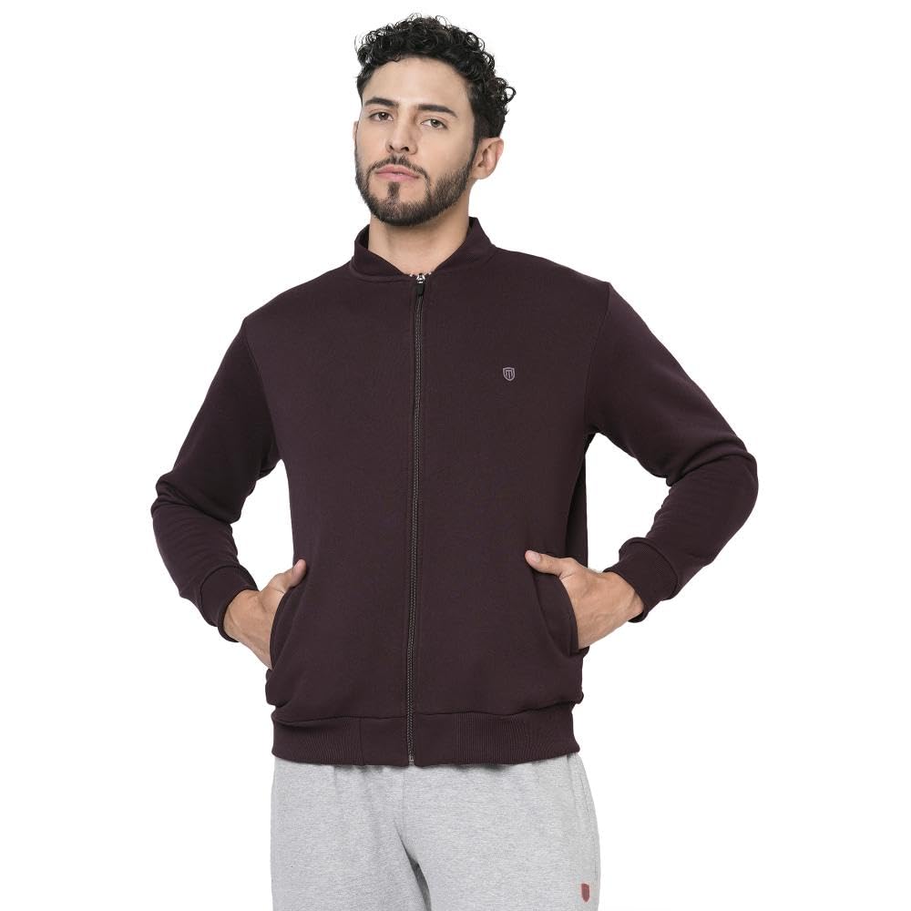 MARKRICHMen's Sweatshirt with Front Open Zipper Regular Fit Full Sleeves Casual Winterwear