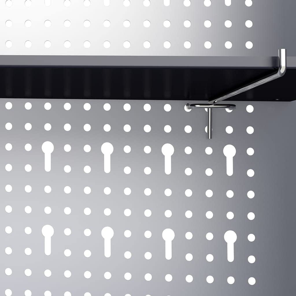 INLIFE Armario para herramientas de pared, diseño industrial, metal gris y negro, 5,65 kg, 145354