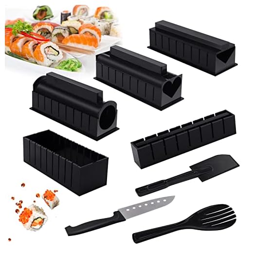 Fabaoday Kit para Hacer Sushi 11 Piezas Sushi Juego Completo de Cocina Material de Calidad Alimentaria Sushi Maker DIY para Principiantes
