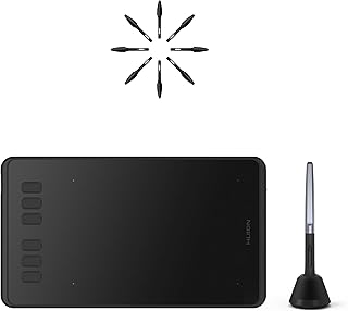 HUION笔板 H640P Android6.0以上、支持OTG的手机可连接 无需充电笔8192级笔压感知 6个快捷键 OSU超薄型 工作领域:6.3"x3.9"数位平板电脑 (6.3"x3.9") 标准替换芯套装