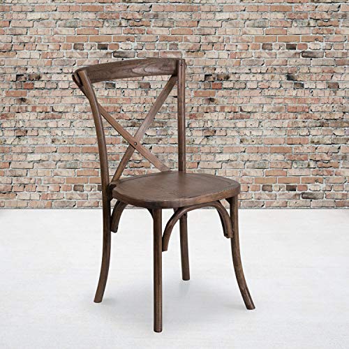 Emma + Oliver Stackable Early American Wood Cross Back Chair #TOP19