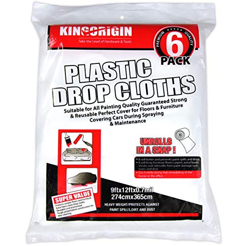 Heavy Duty,6 Rolls Multi use 9x12 inch 0.7mil,Sofa Cover,Drop Cloth,Plastic Drop Cloth,Paint Drop
