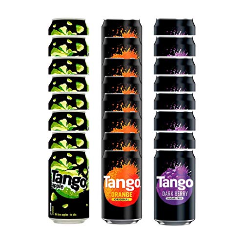 Tango Mixed Variety Fizzy Soft Drink Can Set 330ml x 24 cans (Apple, Orange & Dark Berry)
