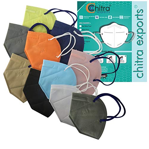 CHITRA exports N 95 MULTI COLOR mask reusable, washable, breathable 5 layer mask with EAR loop (Multicolor, Free Size, Pack of 20)