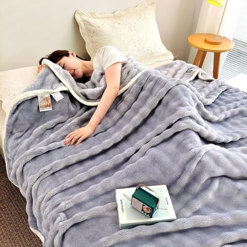 OSONA 毛布 ブランケット 大判 かわいい おしゃれ 冬用 ふわふわ 暖かい 冬用毛布 厚手 ふわふわ もこもこ 毛布 ラビットファー ひざ掛け 掛け毛布 膝掛け 吸湿発熱 静電気防止 防寒 あったか 冬 秋 暖かい 掛け布団 ソファーカバー (70x