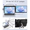 Laptop Screen Extender 1.87lbs Ultra-Portable & Ultra Slim, 14.2 FHD 1080P Dual Portable Monitor for 14-17.3 Laptop, Plug & Play Travel Monitor Extender Compatible with Wins/Mac/Chrome/Android