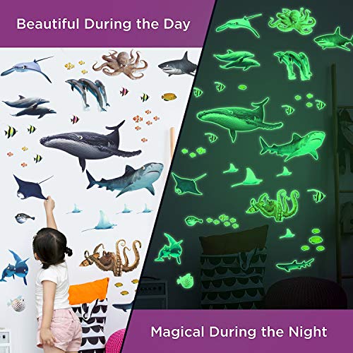 Vinilos decorativos luminosos removibles animales oceánicos miniatura 4
