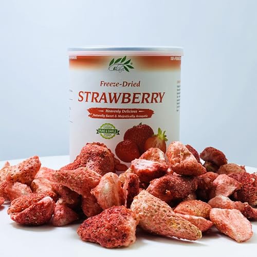 Image of CHAVI Freeze-Dried Strawberry - Pack of 2 x 2 oz - Healthy 1 Ingredient Superfood - No Added Sugars or Preservatives - Non-GMO, Vegan, Gluten-Free | Long Shelf Life | 2 Cans