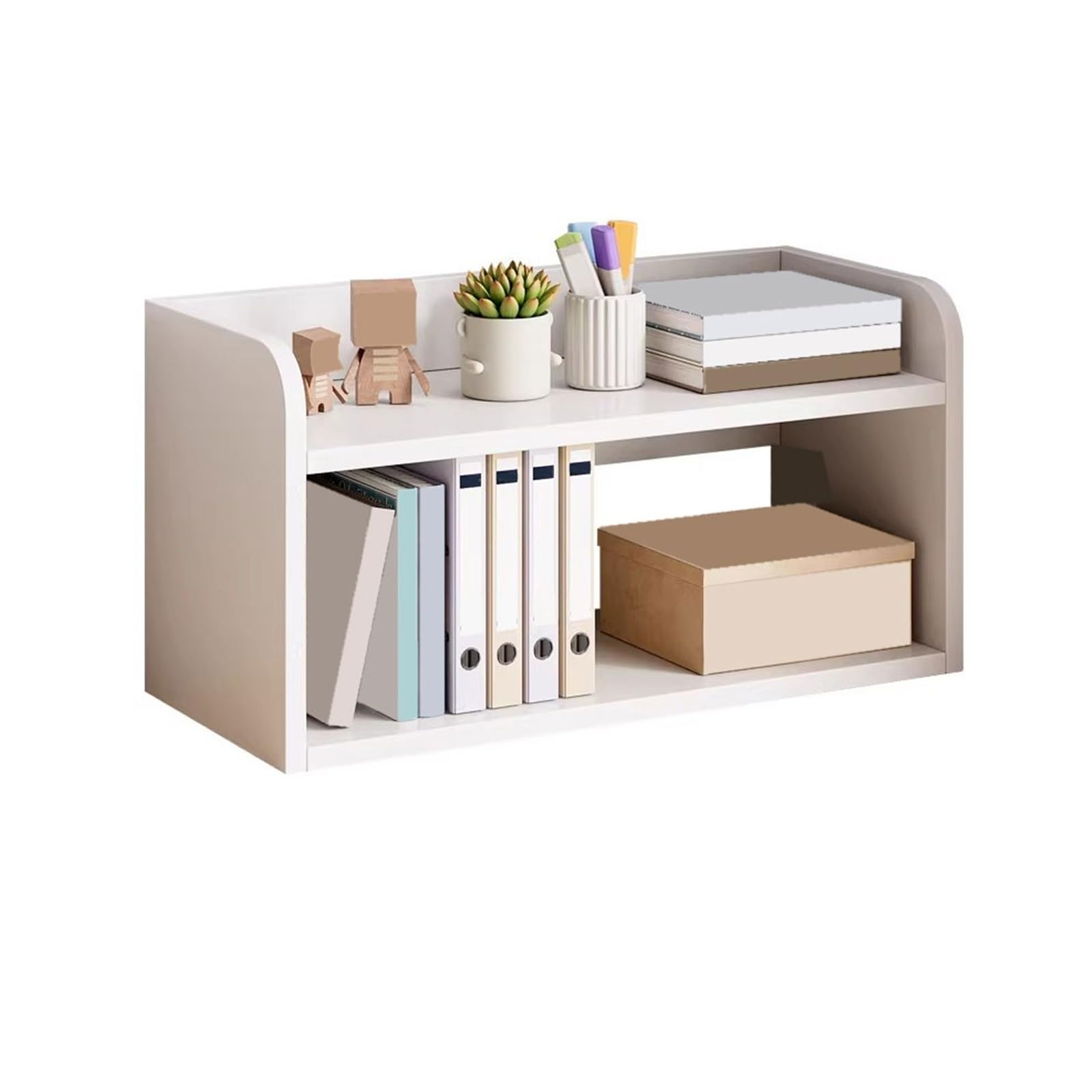 Zhaoj24-05 Bookcase Double Layer Minimalism Organizer Shelf Home Density Board Tabletop Bookshelf