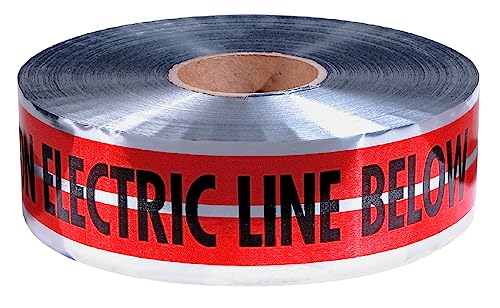 Empire Level 31-107 Magnatec Premium Detectable Underground Tape, Caution Electric Line Below, 3-Inch by 1000-Feet, Red