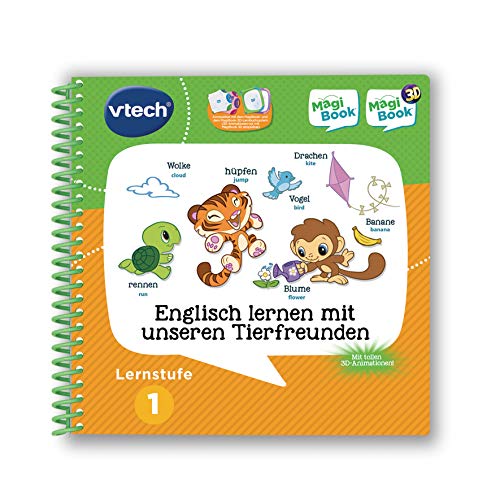 Vtech 80-462004 MagiBook Lernstufe 1 - Englisch Lernen mit unseren Tierfreunden 3D, Lernbuchsystem, Mehrfarbig