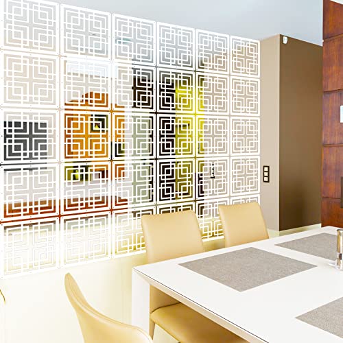 PKEPJ Hanging Room Divider Panels,10 Pieces Wood-Plastic Screen Panels Wall Divider Partition Home Office Decoration (White06)