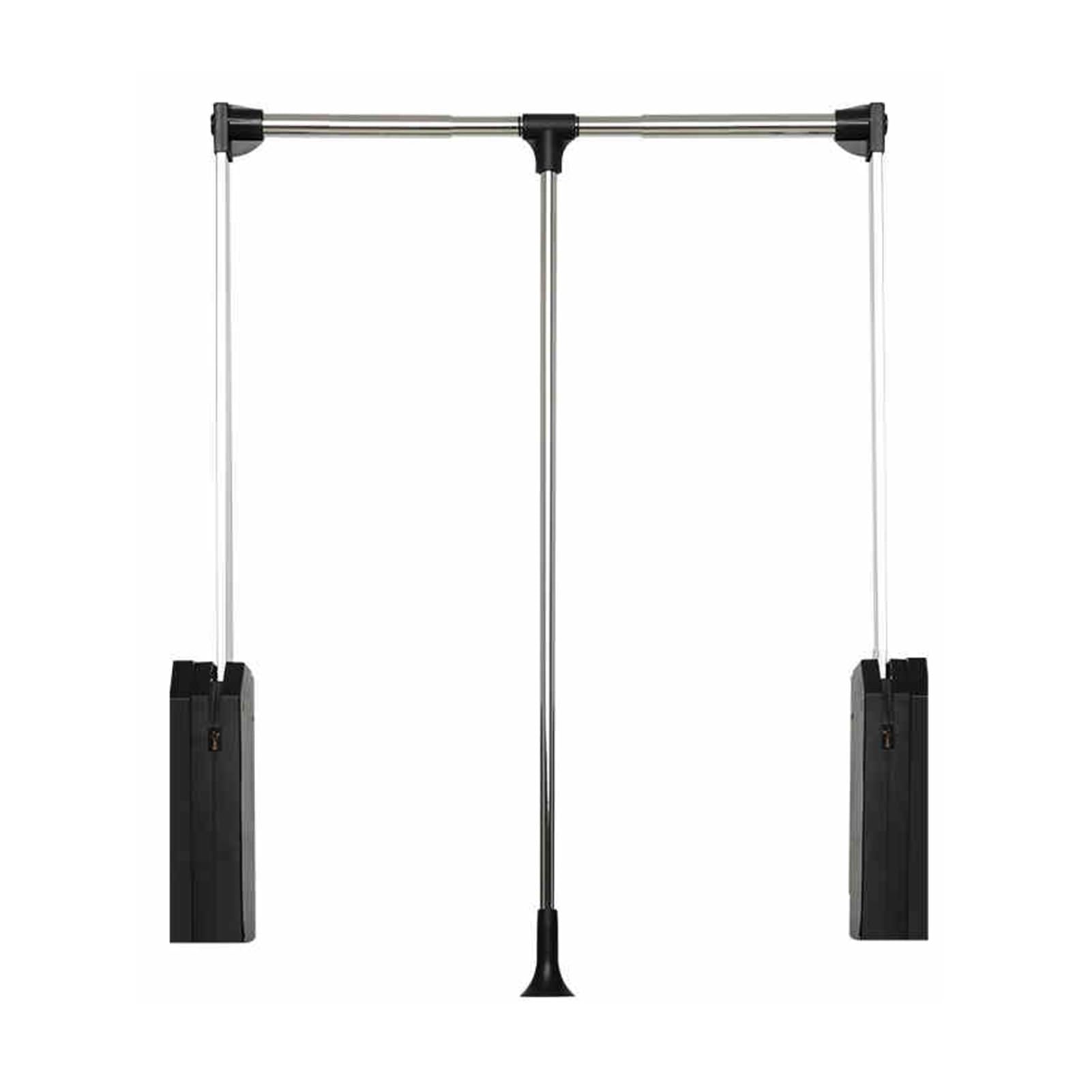 GTHTUHFD Extendable Pull Down Closet Rod, Adjustable Heavy-Duty Clothes Hanger Organizer With Pneumatic Buffer For Efficient Space Saving, High Load Capacity Black-470-560mm
