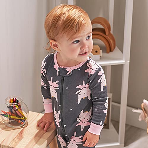 Image of Gerber Baby Girls 2-Pack Footed Pajamas