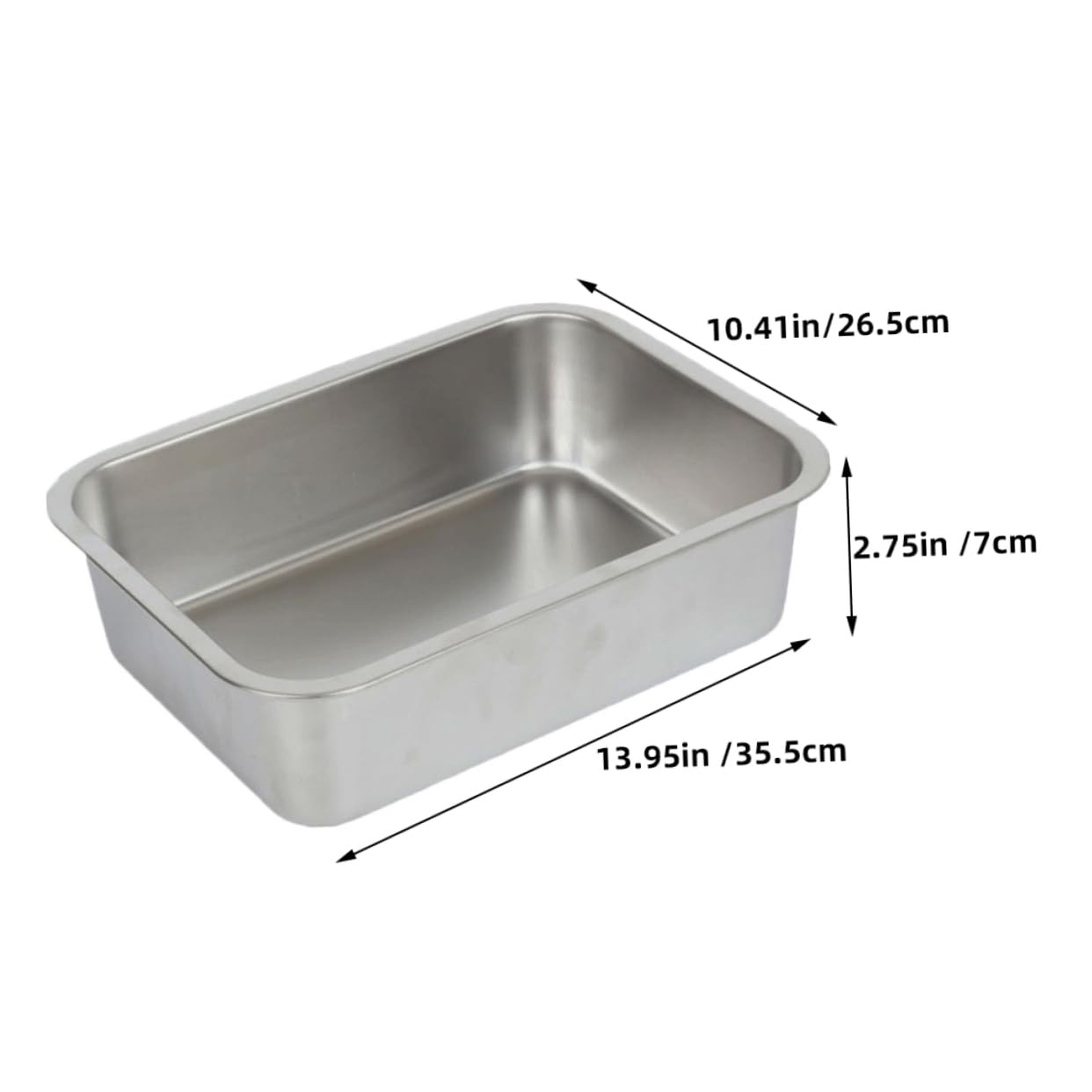 Plateau-repas 2 Pièces Rectangulaire pour Buffet en Acier Inoxydable
