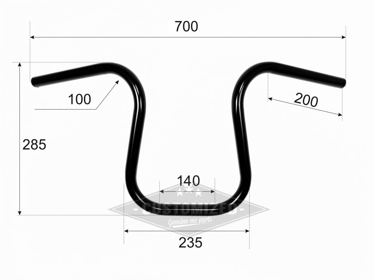 7/8 Inch (22mm) Lenker Universell Bobber One Schwarz