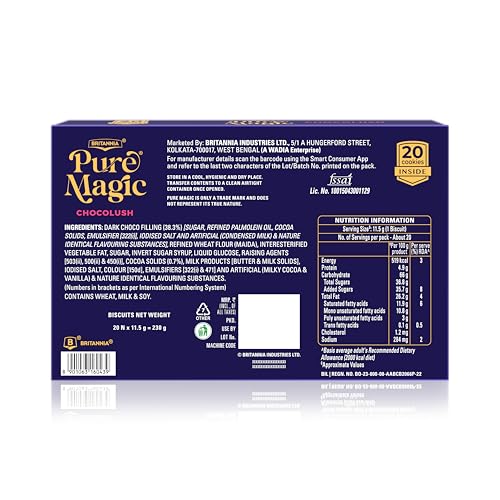 Image of BRITANNIA Pure Magic chocolush delicious choco filled cookie 100g