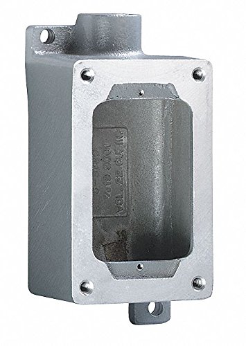 Hubbell KILLARK Device Box for XCS, XS, XT Series, 1-Gang, Height 5.87", Width 3.00", Depth 2.25"
