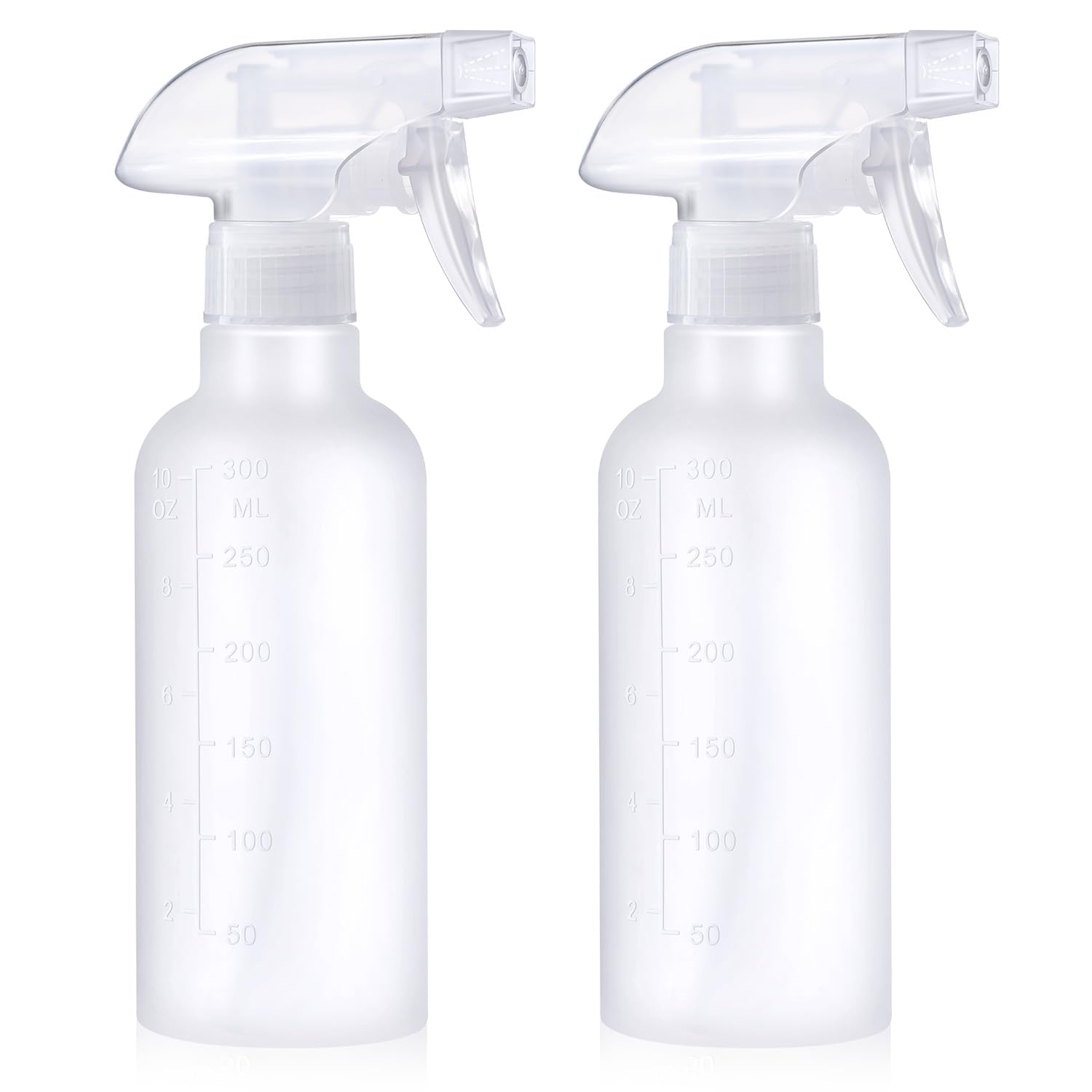 VEXPLO Plastic Spray Bottles Small Spray Bottles for Hair Cleaning Plants Pet, Mist/Stream Adjustable, BPA-free Water Mist Spray Bottle 300ml, 2 Pack