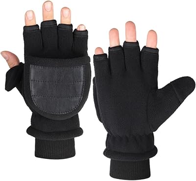 Zcargel Half Finger Heated Gloves, 2 Pieces USB 5V Rechargeable Warm Winter Gloves with Half Fingers Electronic Heated Gloves Fit Men and Women for Biking Walking Traveling