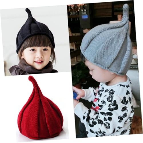 FRCOLOR Pointy Knitted Beanie for Red Wine Winter Hat for Boys and Comfortable Fit Easy to Wash Fashionable Knit Design for Cold Weather3