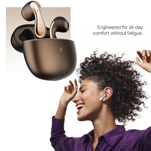Image of Fire-Boltt Aero Lite TWS Earbuds Custom EQ Wireless Bluetooth 5.4 Music & App Support 50H Playtime Fast Charging Case 50ms Low Latency for Gaming Touch Controls Brown