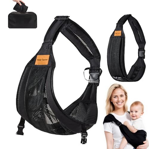 Laterale Fascia Neonato, Fascia Porta Bebe Regolabile, Traspirante Portatile Ergonomico Marsupio Neonato, Baby Carrier...