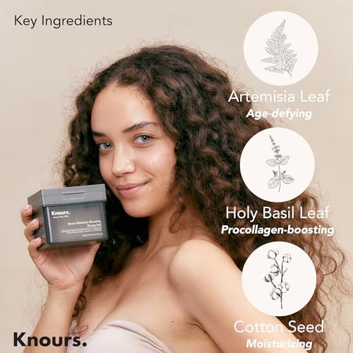 Image of Knours Plump Pad | Natural Plant | Smooth Lines, Firming, Elasticity | Collagen Support | 2-in-1 Toner Pad + Face Mask | Holy Basil | Power Elasticity-Boosting | All Skin | 110 Count | 185ml /6.25oz