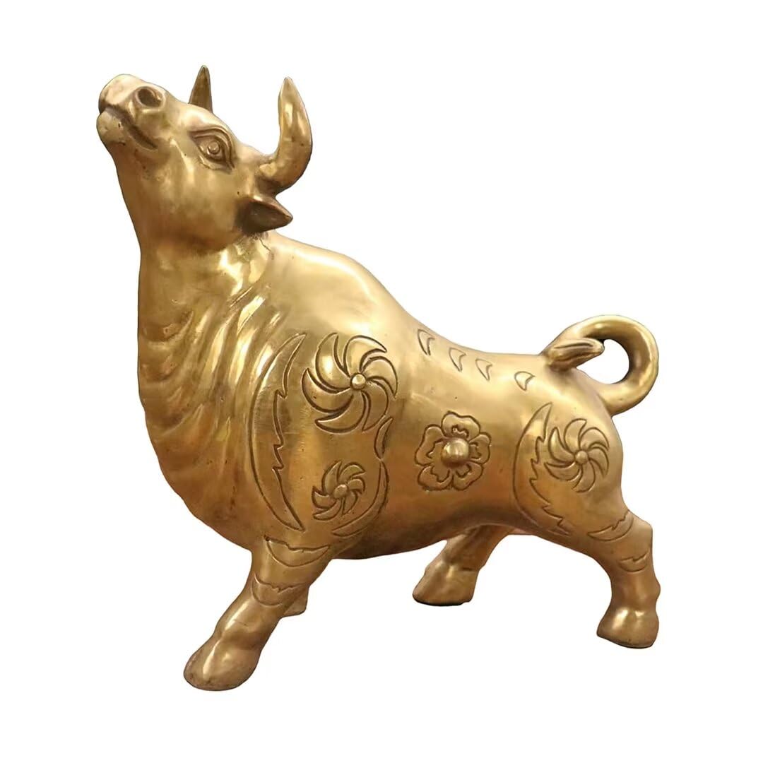 GLETSF Chinese Brass Loong Sculpture Pure Copper Feng Shui Dragon Statue Home OfficeDesktop Bringing Good Luck Decor 4.3 * 1.4 * 5.5IN 1.2LB,37#-9.8 * 5.3 * 11IN 6.2LB