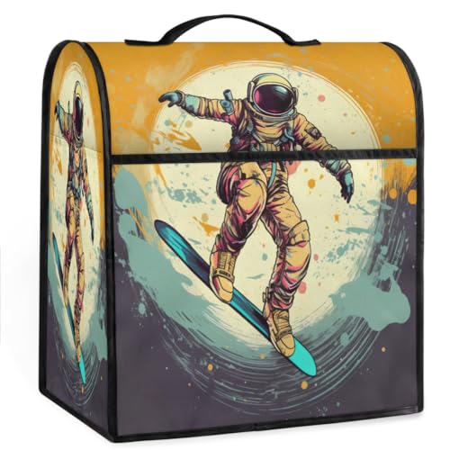 Coffee Maker Cover Astronaut Surf Kitchen Appliance Covers Small Appliance Covers Blender Cover Juicer Cover Dust Covers for Kitchen Appliances with Top Handle and Pockets,Washable,B910