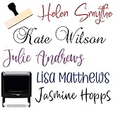 Custom Name Signature Stamp - 10 Font Options Self-Inking 1 or 2 Line Stamper with Personalized...