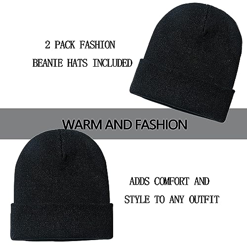Image of ZOORON 1&2 Pack Beanie for Men Women Slouchy Beanie Hats Winter Knit Caps Soft Ski Hat Unisex